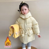 女童收腰棉服冬季2025新款洋气儿童韩范时髦加厚保暖冬装棉衣外套，童装棉衣，祺妙童装