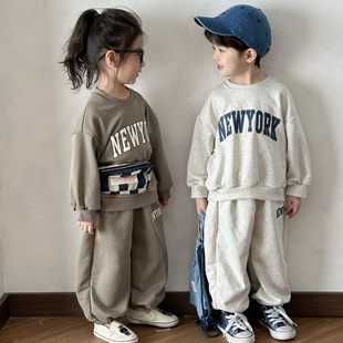 儿童春秋季套装男童纯棉宽松女童运动2026新款春装宝宝休闲卫衣服