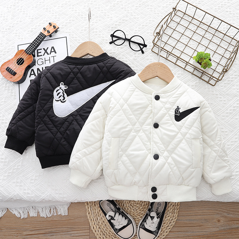 儿童韩版棒球服2023新款夹棉加厚秋冬季女童棉服外套棉袄潮发