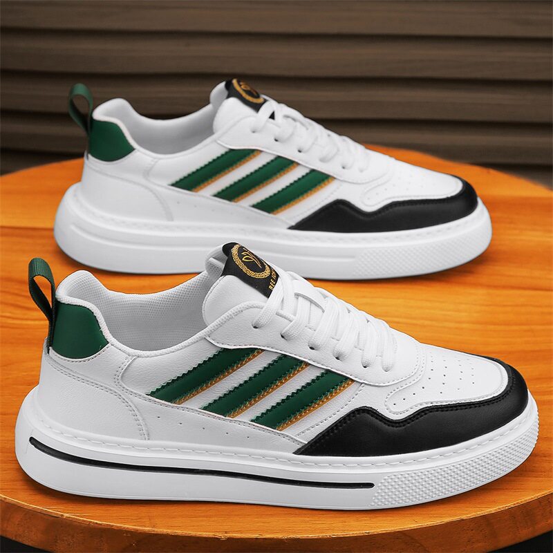 春款奥伦面时尚情侣板鞋轻便软底四季休闲小白鞋百搭真皮鞋男鞋