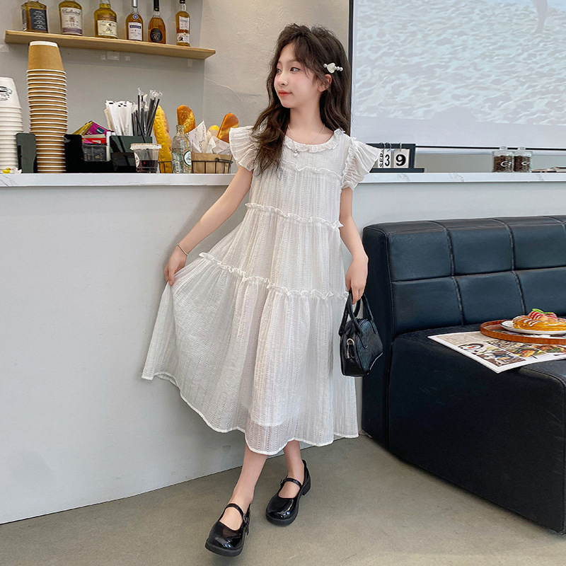 女童夏装连衣裙2025新款洋气女大童夏季无袖公主裙儿童夏款背心裙，童装连衣裙，祺妙童装