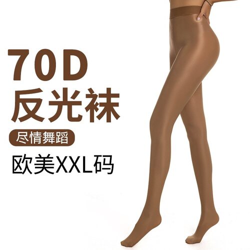 Shaping Tights舍宾袜健美操闪光袜跨境热销欧美大码XXL70D反光袜
