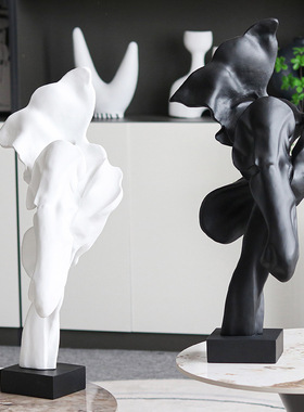 现简约创意摆件几何抽象艺术品雕塑样板房酒店大堂前台软装饰品