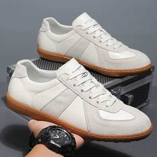 潮小白板鞋 德训鞋 春运动休闲复古百搭拼色平底阿甘简约系带鞋