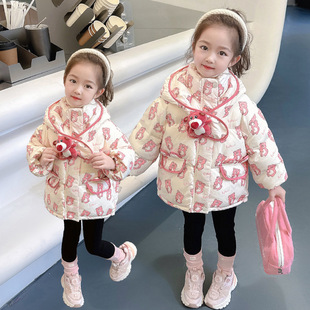 女童羽绒服秋冬2025新款儿童洋气加厚冬季白鸭绒冬装外套棉服