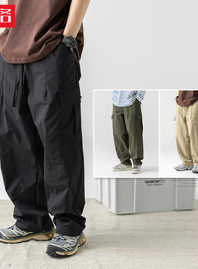 打褶设计工装裤秋季新款户外宽松立体口袋休闲裤K2147-P55控88