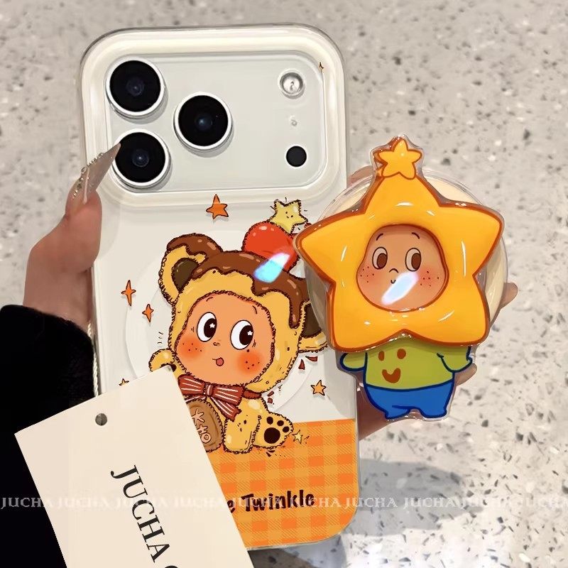 黄油星星小熊磁吸支架适用苹果17promax手机壳14/15防摔保护套13,3C数码配件,手机保护套/壳,淘宝优惠券,粉丝福利购,淘宝优惠卷