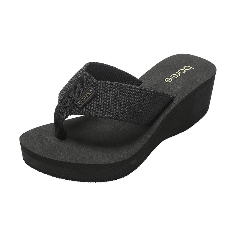 极速宝人厚底人字拖2024高跟夹脚拖鞋女夏季坡跟外穿凉拖沙滩凉鞋