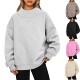 Oversized Hoodies Sweatshirts Pullover Tops Turtleneck Women