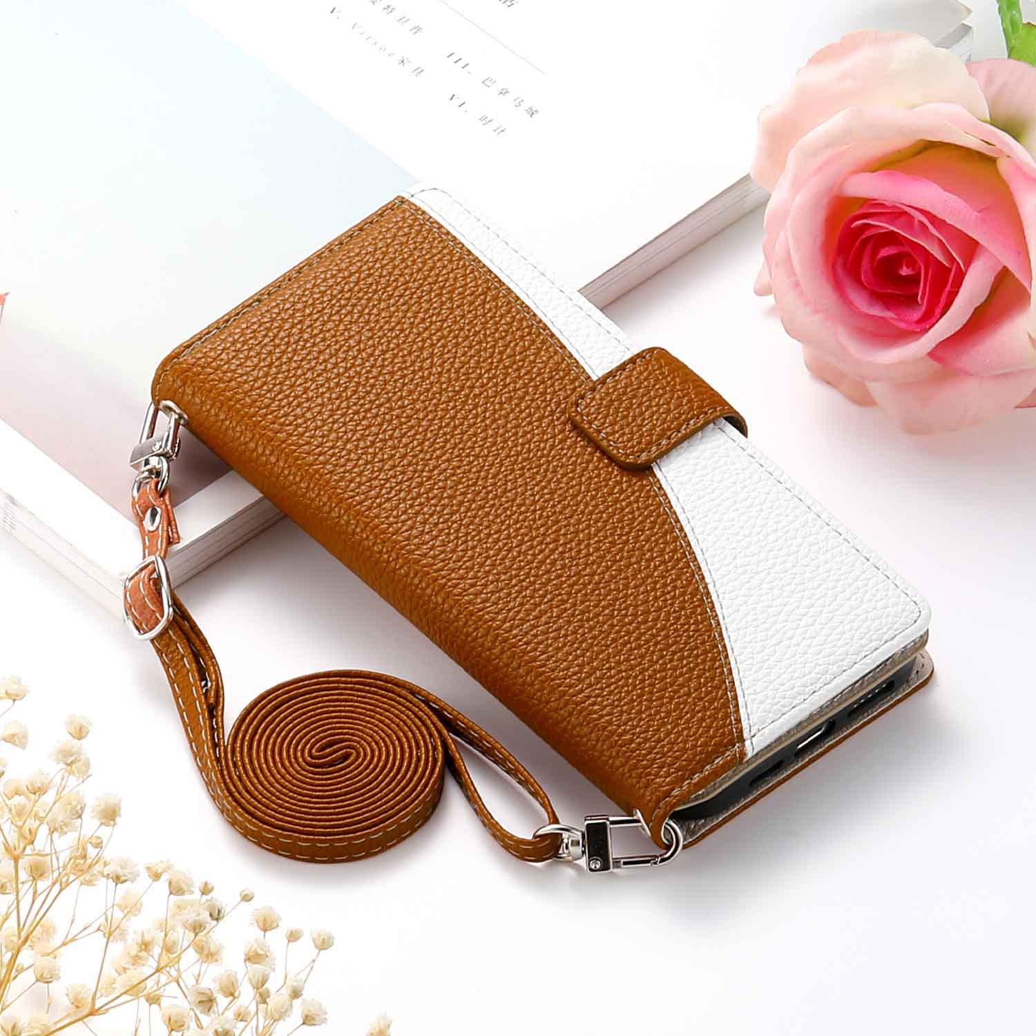 适用索尼Xperia 1 VII双色拼接荔枝纹翻盖皮套10V多卡拉链钱包手机壳5IV斜挎保护套挂绳磁扣皮壳