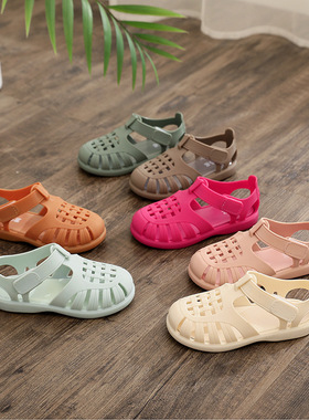 儿童凉鞋西班牙igor同款包头休闲凉鞋软底镂空罗马鞋男女童魔术贴