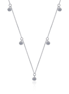 925银莫桑石满天星锁骨链奢华