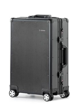 外交官 拉杆箱碳纤维登机行李箱DS-13101 黑色 20英寸时尚旅行箱