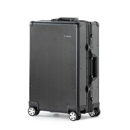 外交官 拉杆箱碳纤维登机行李箱DS-13101 黑色 20英寸时尚旅行箱