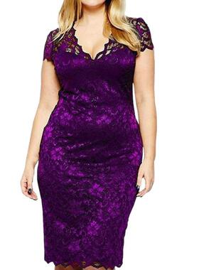 大码女蕾丝裙 plus size women summer lace short party dresses