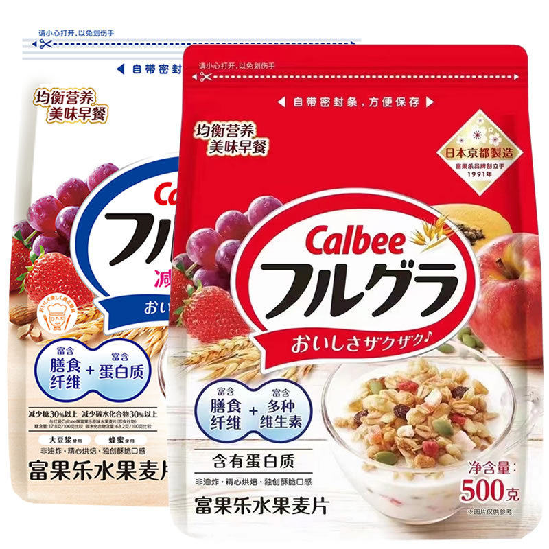 日本进口卡乐比Calbee富果乐水果麦片500g/袋 谷物早餐餐