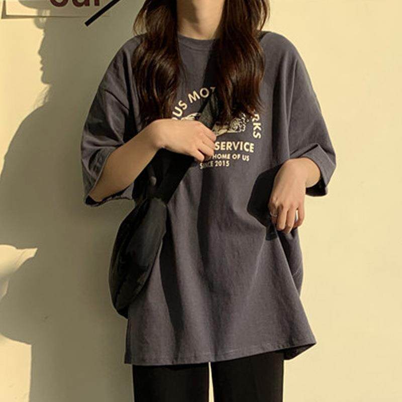 夏季韩版宽松短袖T恤女2026韩版新款bf风大码上衣情侣打底衫女装