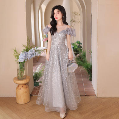 高端晚礼服2026新款级感艺考轻奢小众宴会主持成人毕业礼服裙女