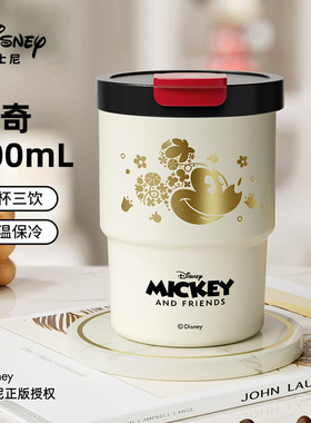 迪士尼保温杯咖啡杯316食品级便携双饮杯女生颜值杯400ml2405024