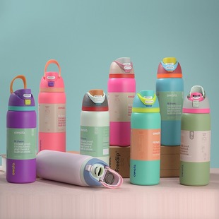 跨境新款 Owala水果杯保温杯304不锈钢双层真空运动水壶带提手双饮