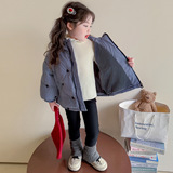 女童格子棉服外套韩系秋冬装新款小女孩加厚保暖棉衣儿童冬季棉袄，童装棉衣，祺妙童装