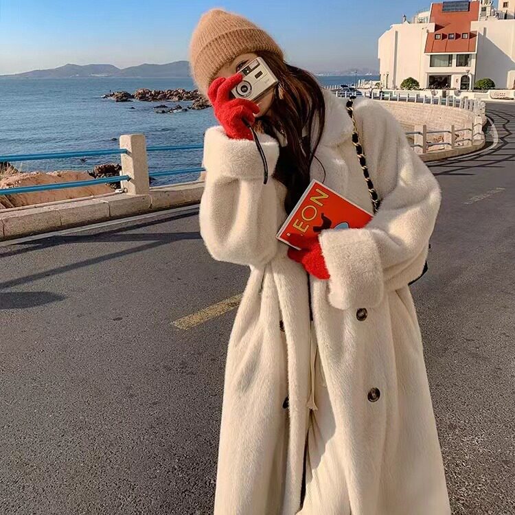 网红同款欧貂绒仿水貂皮大衣皮毛一体海宁皮草外套女长款2025新款