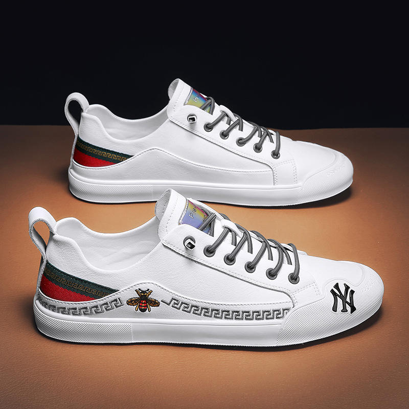 冬季奥伦懒人驾车鞋时尚休闲板鞋真皮潮流鞋小伙百搭小白鞋男鞋