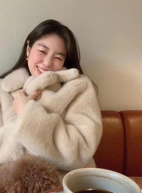 赵露思同款短款外套现货韩国东大门LOVE YOU SO MUCH-P环保皮草女