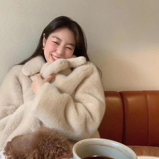 短款 MUCH 外套现货韩国东大门LOVE P环保皮草女 YOU 赵露思同款