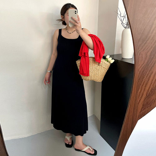 大码女装外穿内搭针织裙女连衣裙2026夏胖mm显瘦背心裙23968乃粒