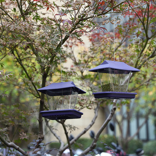 野鸟户外喂鸟器喂食器塑料悬挂式野外布施食麻雀防雨防水室外护生