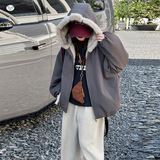 女童2025年冬季新款两面穿加厚皮草外套女大童洋气宽松保暖派克服，童装外套，祺儿童装