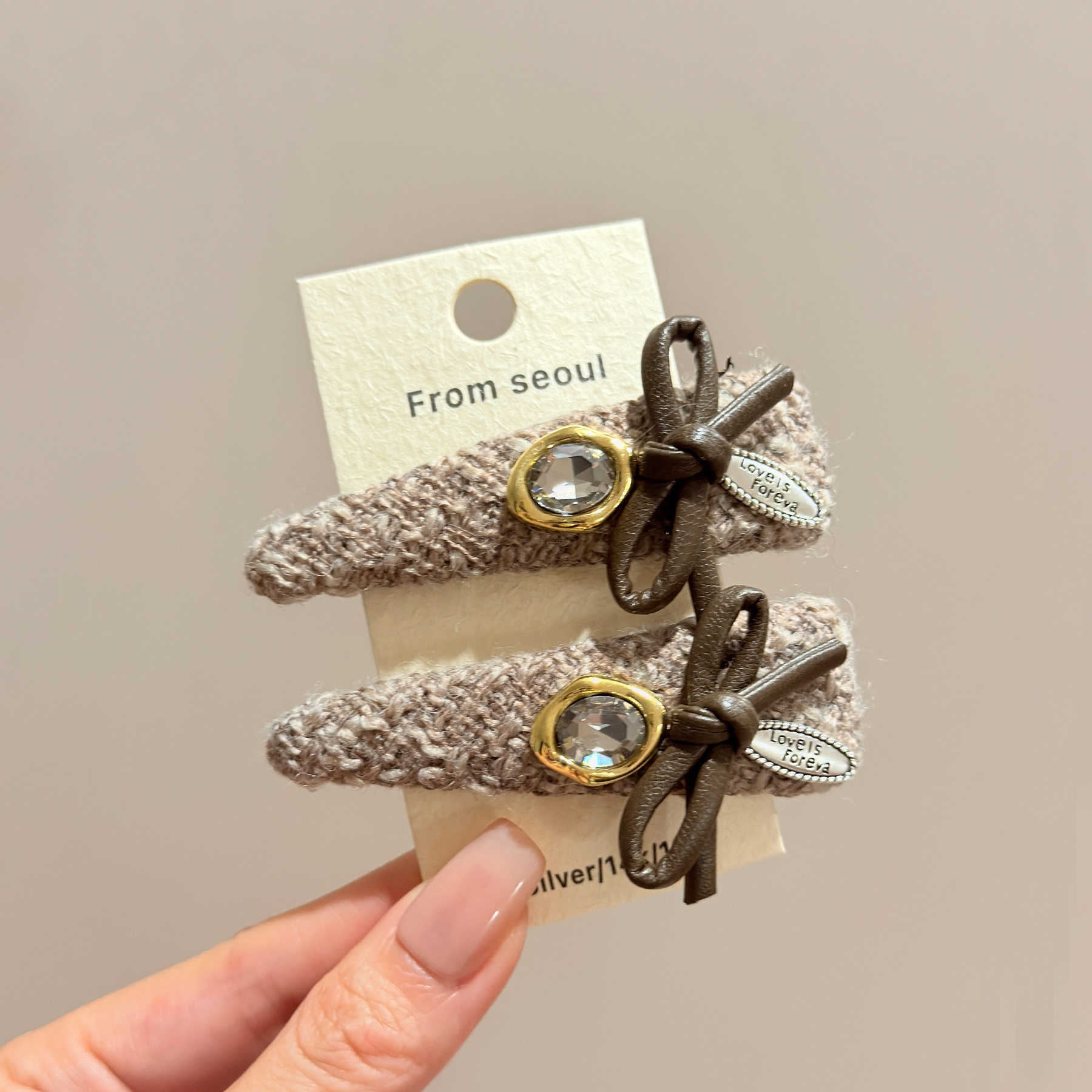 韩国秋冬气质闪钻蝴蝶结发夹时尚老钱通勤侧边刘海碎发BB夹子发饰