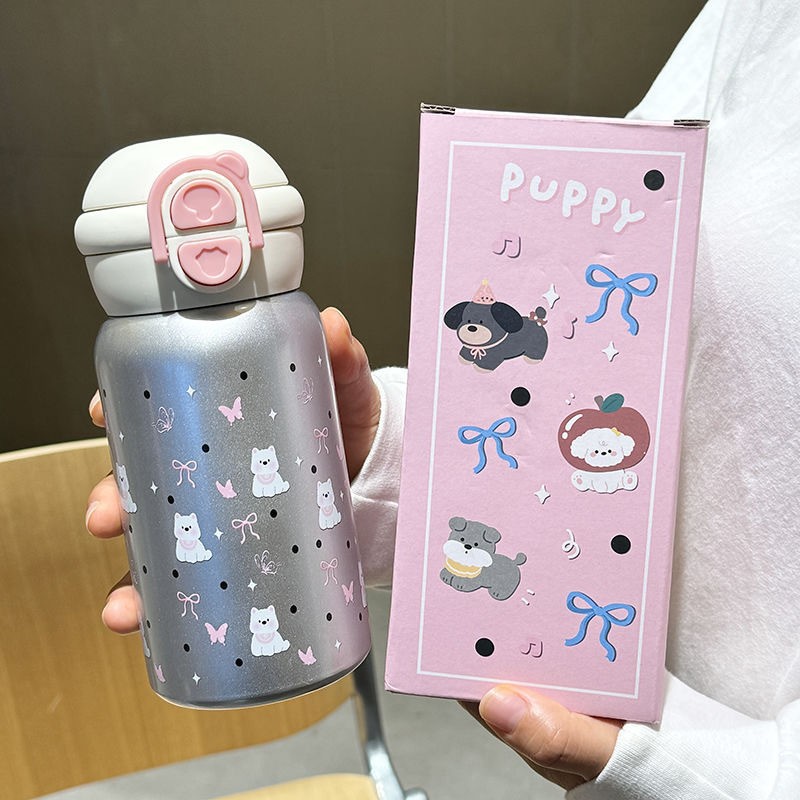 学生卡通316不锈钢吸管杯