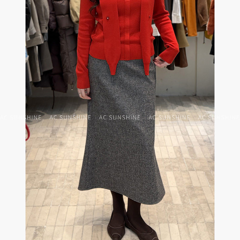 翡格依2026春季新款复古遮胯高腰显瘦通勤羊毛鱼尾半身裙中长裙女,女装/女士精品,半身裙,淘宝优惠券,粉丝福利购,淘宝优惠卷