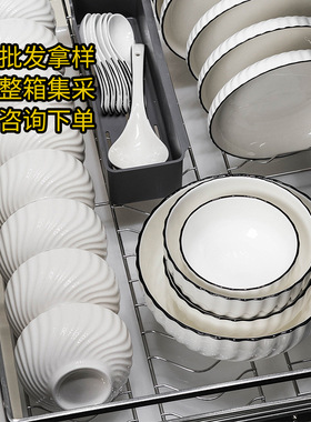 Household minimalist ceramic bowls,dishes,plates, chopsticks