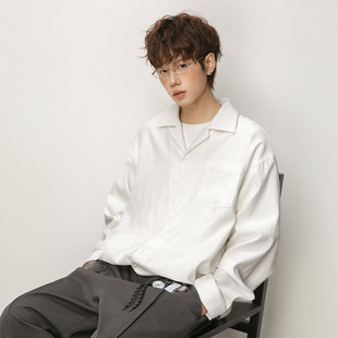 复古老钱古巴领简约休闲衬衣外套OC8021 春季 P45控78 衬衫 长袖