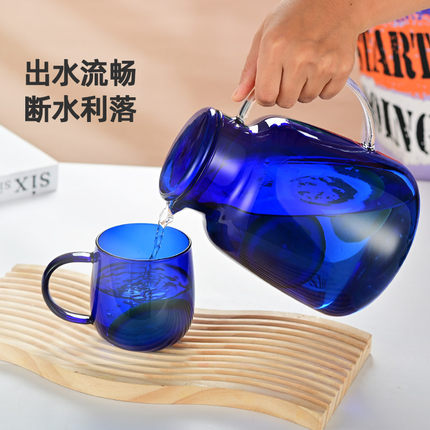 零极限清理工具蓝色玻璃壶太阳水高硼硅耐高温原料蓝不脱色掉色