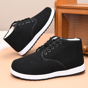 软底防滑轻便中老年爸爸保暖御寒东北雪地二棉鞋 老北京男士 加绒鞋