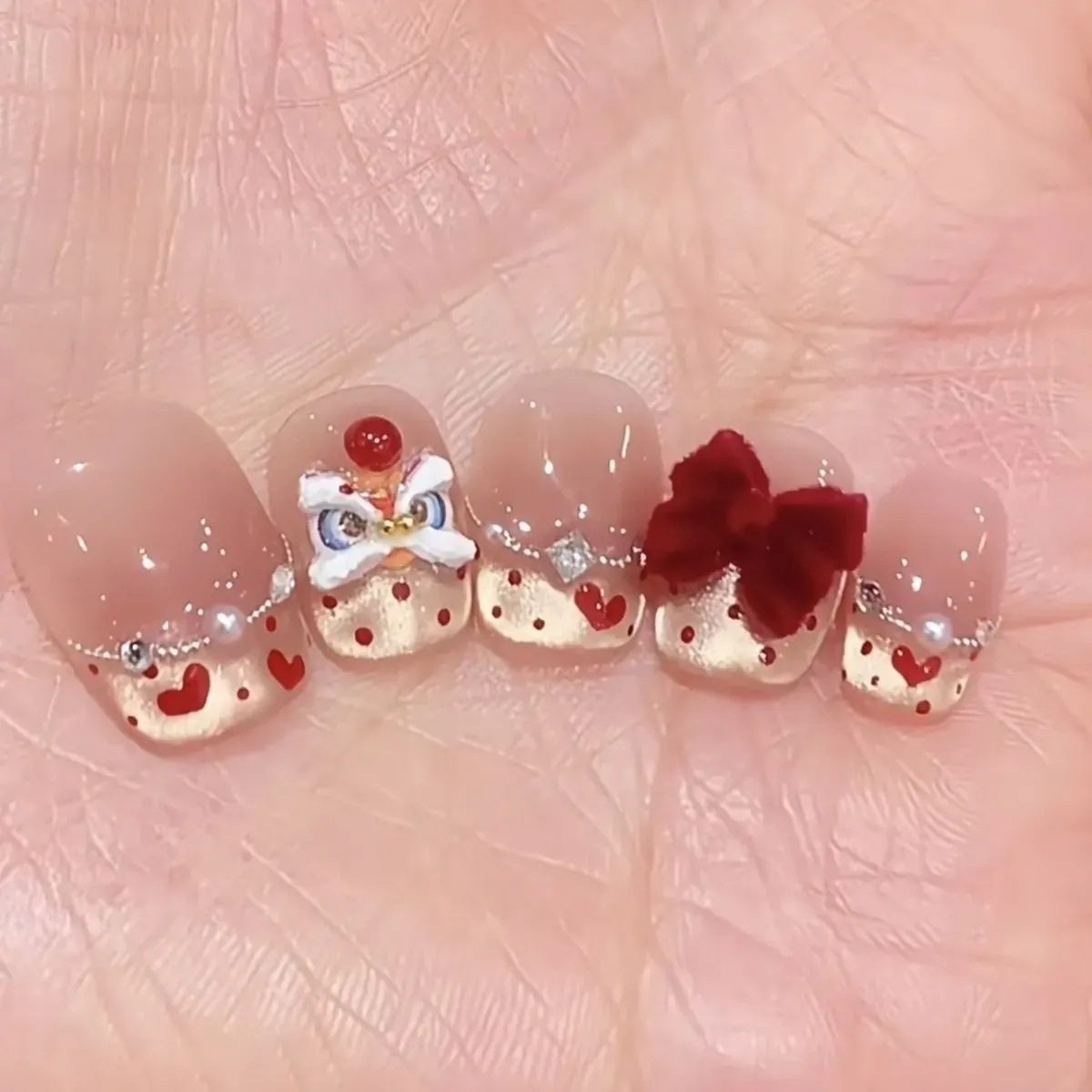 【心悦醒狮】纯手工穿戴甲2026新年款短款美甲猫眼短款轻奢高级感,彩妆/香水/美妆工具,穿戴甲/甲片,淘宝优惠券,粉丝福利购,淘宝优惠卷