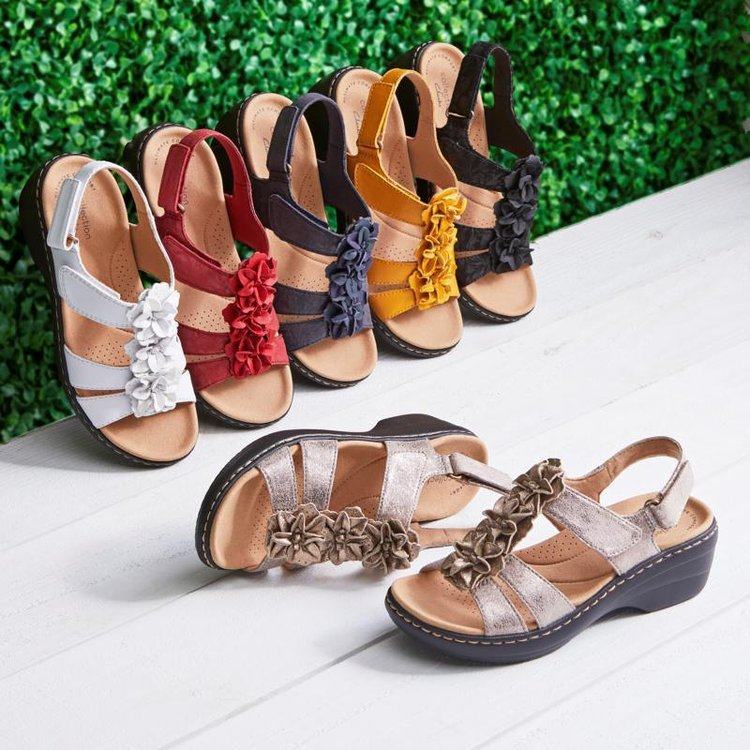 Summer Women's Sandals wedge heels Flower plus size Sandals