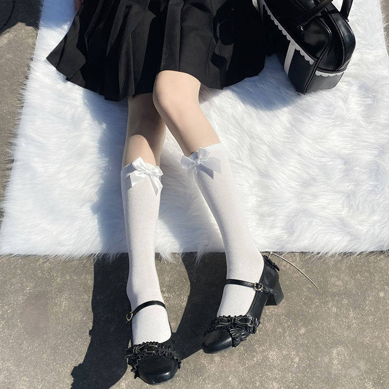 中筒袜女夏季薄款天鹅绒丝袜硅胶防滑小腿袜少女jk制服筒袜过膝