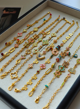 双面戴原创新中式多巴胺滴油手链女气质百搭时尚精致复古轻奢手饰