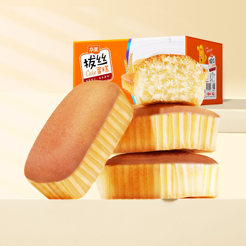 华美 松软肉松拔丝蛋糕1000g 网红面包早餐休闲蛋糕点心公室零食