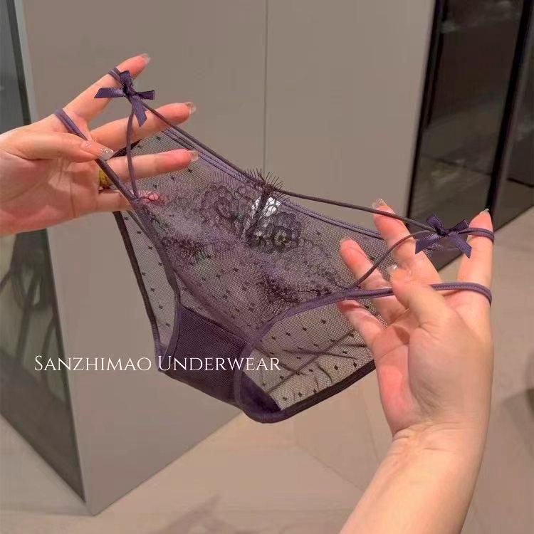 2026新款性感蕾丝网纱内裤女士镂空交叉细带三角裤纯欲女纯棉裆,女士内衣/男士内衣/家居服,女三角裤,淘宝优惠券,粉丝福利购,淘宝优惠卷