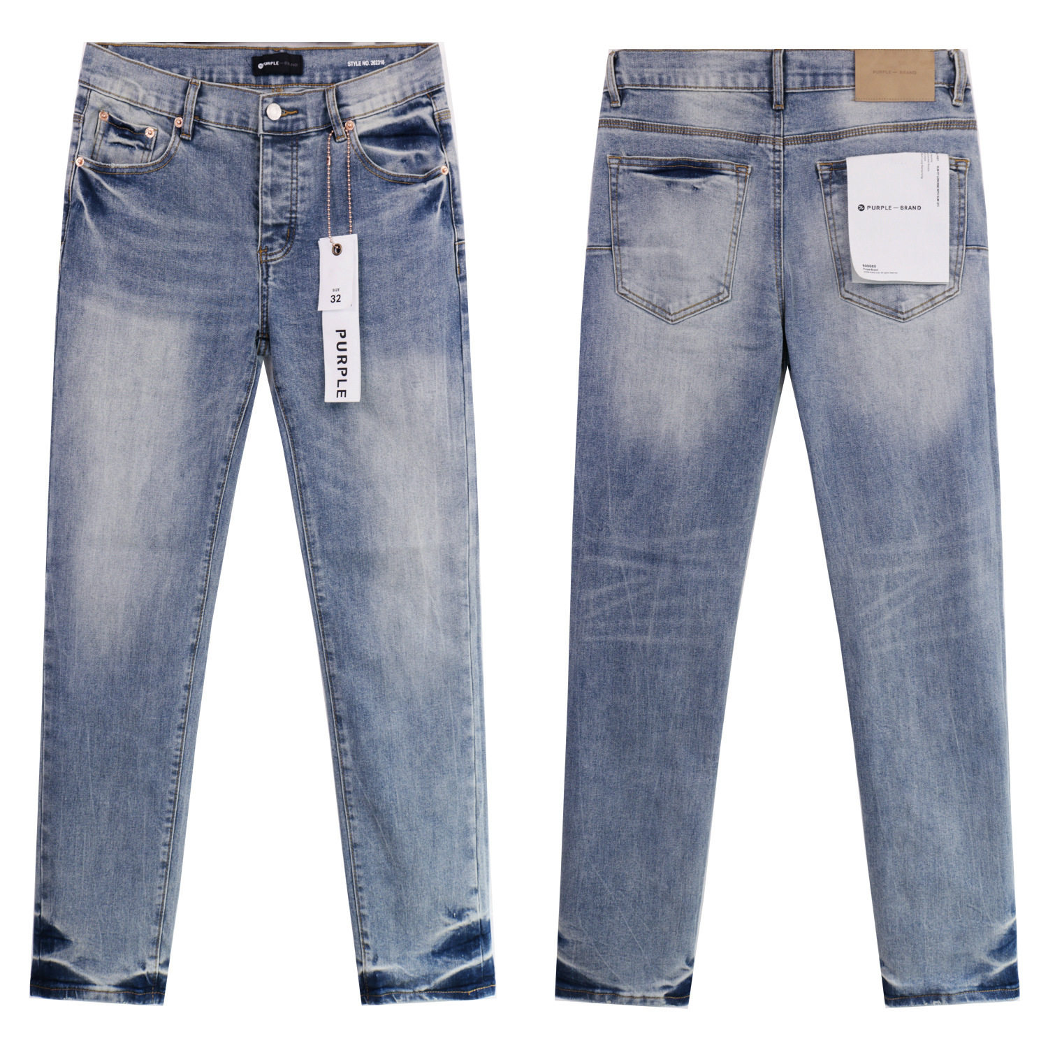 2024 American Style Trendy Brand Ripped Patchwork Ash Gray Men's Casual Straight-Leg Jeans Wholesale foto 2