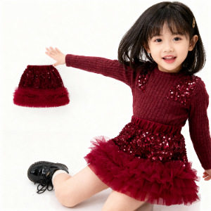 女童半身裙秋冬2025新款儿童加绒小香风洋气亮片公主裙,童装/婴儿装/亲子装,半身裙,淘宝优惠券,粉丝福利购,淘宝优惠卷