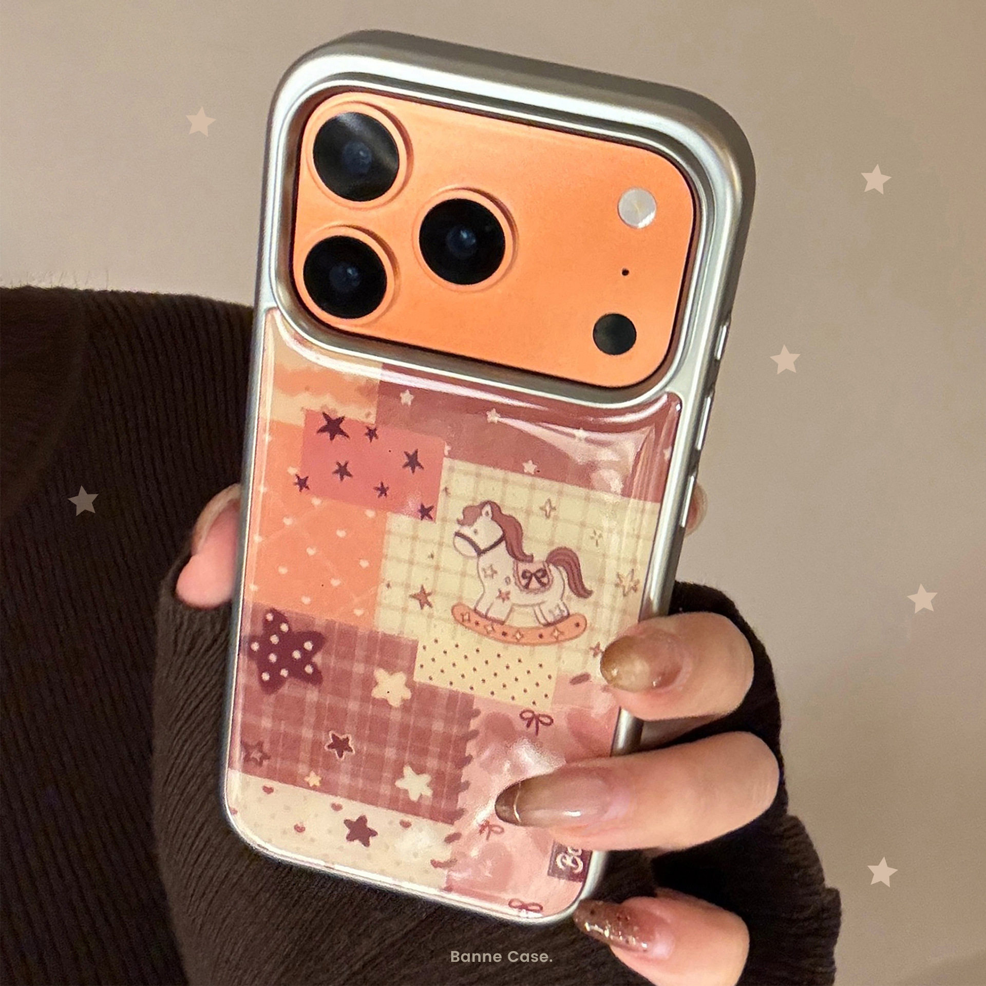 AceCase滴胶木马拼接iphone16苹果17promax适用15手机壳14电镀新年13复古风12创意卡通11硬