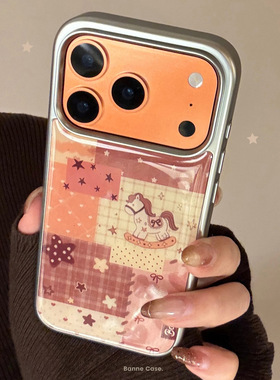 AceCase滴胶木马拼接iphone16苹果17promax适用15手机壳14电镀新年13复古风12创意卡通11硬