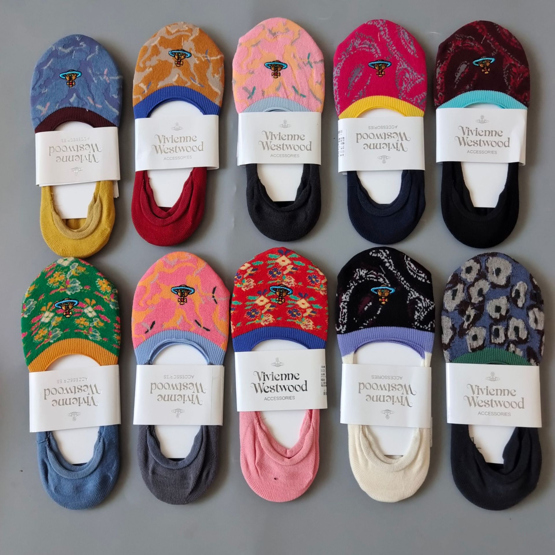 春夏日本vivien西太后薇薇安土星刺绣浅口船袜隐形袜防滑硅胶袜子